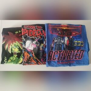 (3/$12) - 3pk Mens Graphic Tshirts. Med/Lrg Overwatch, Simpsons, Spiderman